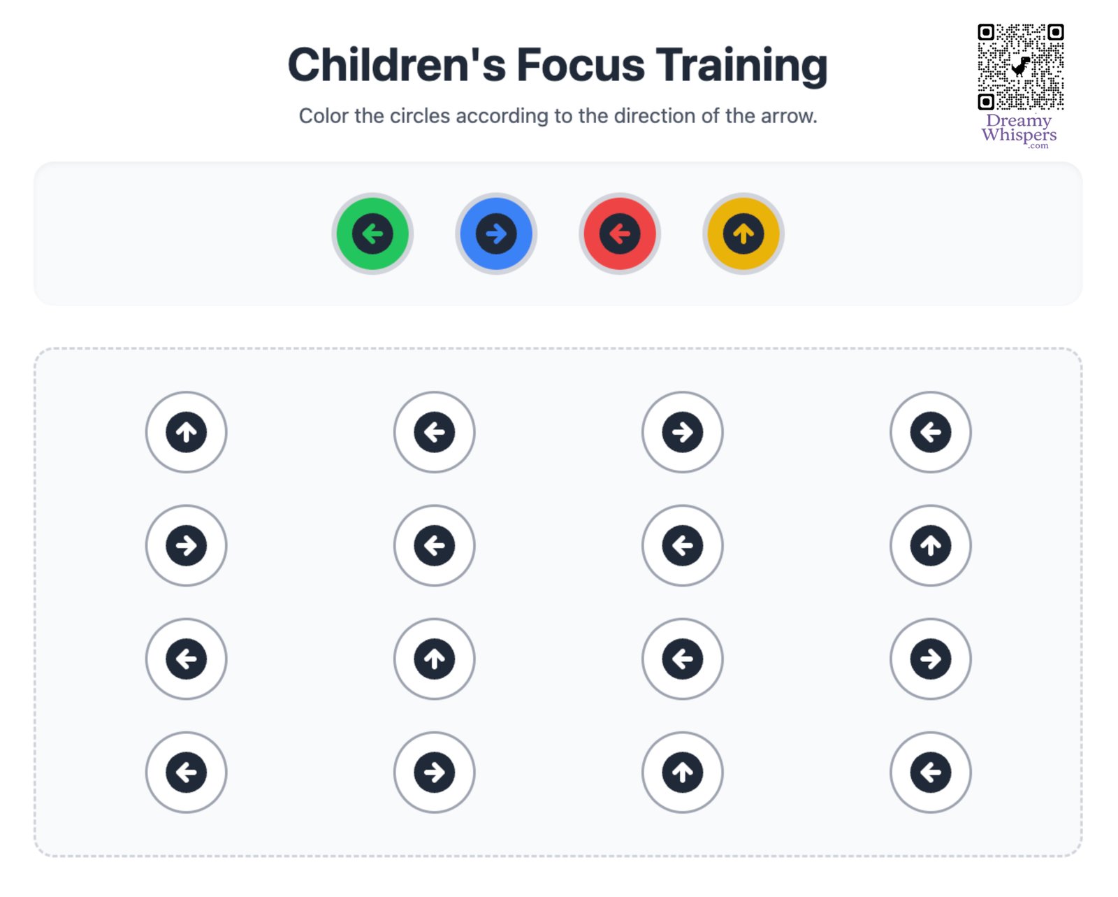 A printable focus training activity for preschoolers