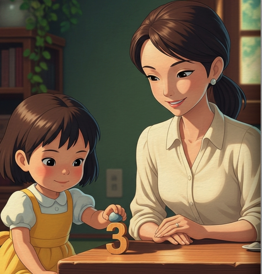 Child engaged in a practical Montessori activity at home